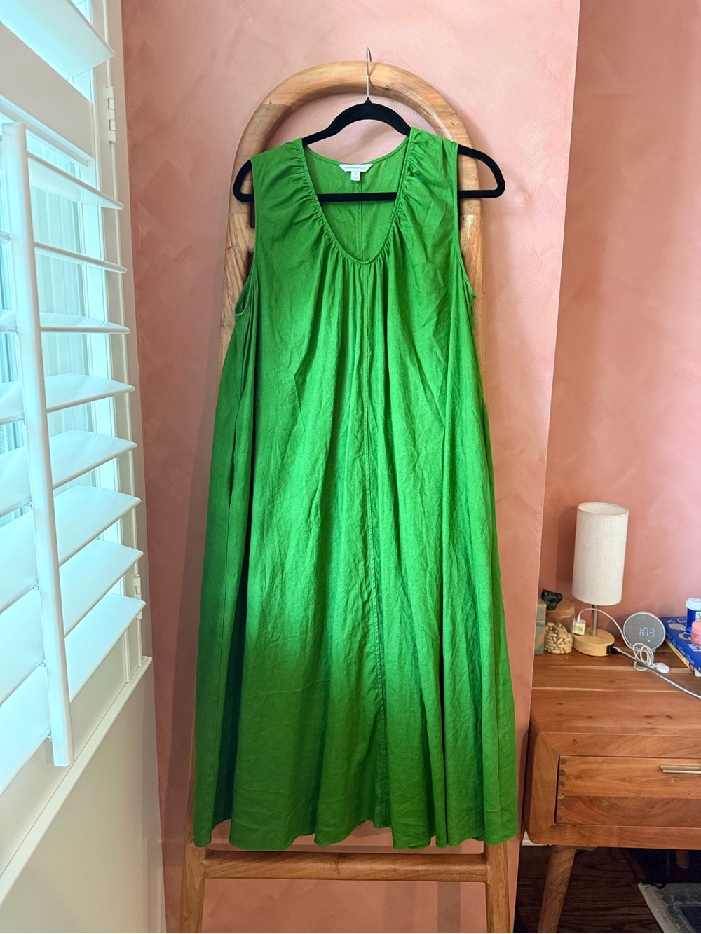 Banana Republic Linen sleeveless V-Neck Green Women's Sundress